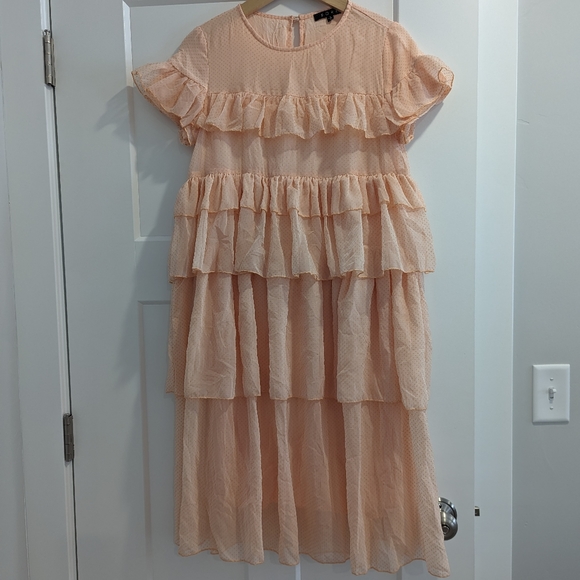 Piper and Scoot Peach Colored Ruffled Dress - Picture 1 of 5